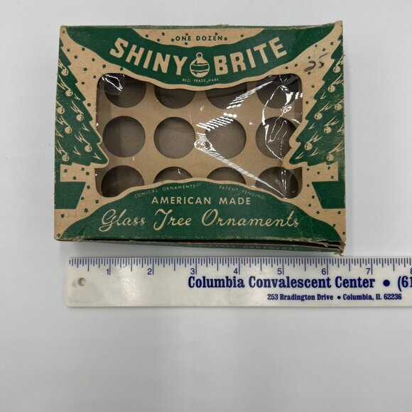 Vintage Empty Shiny Brite Glass Tree Ornaments Box American Made 12 Pc Christmas - Picture 4 of 4